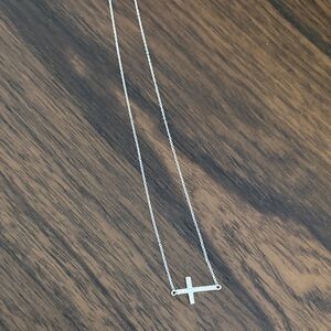 NWT Studio Silver Sparkle Cross Necklace